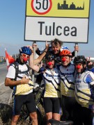 Tour-Team am Beginn des Donaudeltas in Tulcea - Ende des Radweges!